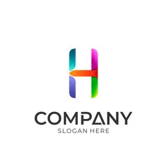 Letter H minimalist colorful logo design, creative monogram logotype