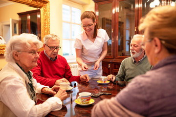 Occupants of the nursing home accompanied by the personnel