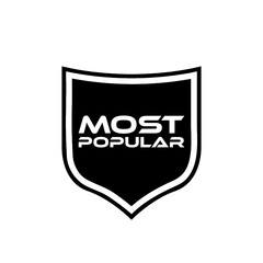 Most Popular Badge Shield icon isolated on white background