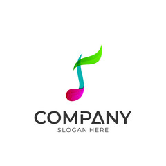 Logo vector of music. Colorful logo style. Logotype for template.