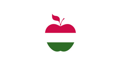 Hungary apple flag country vector illustration 