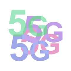 5G internet icon. Filling the space with many wireless logos. Fifth generation technology. Isolated vector on a white background.