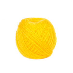 Yellow ball of yarn for knitting