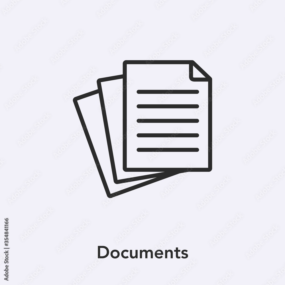 Poster document icon vector. linear style sign for mobile concept and web design. document symbol illustrat