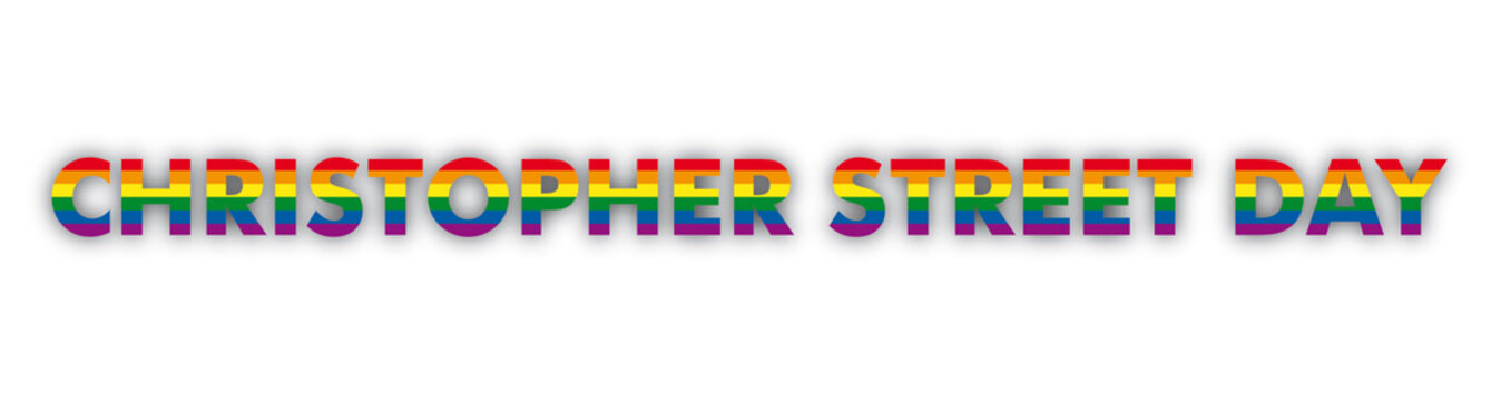 Christopher Street Day Rainbow Colored Text Header