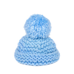 Knitted blue hat