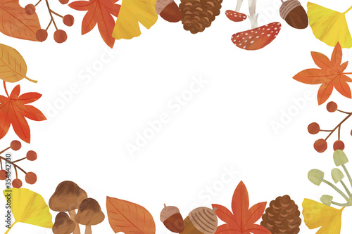 秋 白 四角 枠 フレーム イラスト パターン 紅葉 イチョウ どんぐり 松ぼっくり きのこ 葉っぱ Acorn Wall Mural Aco トワトワ 秋 白 四角 枠 フレーム イラスト パターン 紅葉 イチョウ どんぐり 松ぼっくり きのこ 葉っぱ Acorn Wall Mural Aco トワトワ
