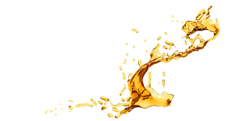 Beer splashes isolated on white background