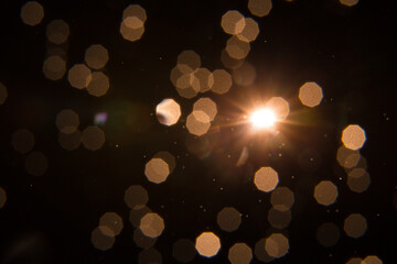 Lens Flare ,Sun Flare on black background object design.