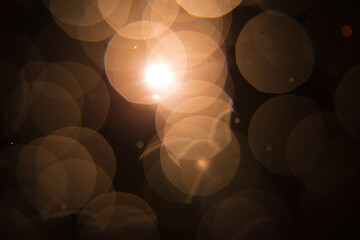 Lens Flare ,Sun Flare on black background object design. Bokeh Background or Overlay.