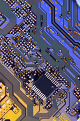 Electronic circuit board part of electronic machine component concept technology of computer circuit hardware
