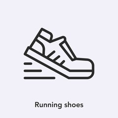 running shoes icon vector. Linear style sign for mobile concept and web design. running shoes symbol illustration. Pixel vector graphics - Vector. 