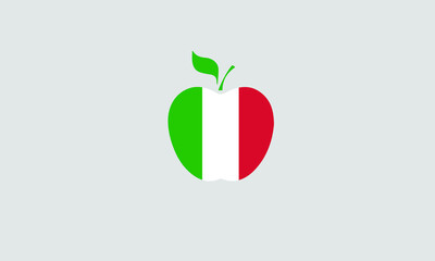 Italy apple flag country vector illustration