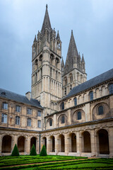 Fototapeta na wymiar Caen: Abbaye aux Hommes, Normandy, France. History, locations.