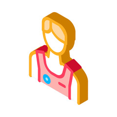 Male Athlete Sportsman Icon Vector. Isometric Male Athlete Sportsman sign. color isolated symbol illustration