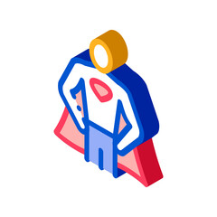 Superman Full Growth Icon Vector. Isometric Superman Full Growth sign. color isolated symbol illustration