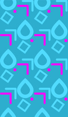 Seamless background image with bright and colored elements. Summer theme pattern with  geometric shapes and flower. Beautiful background.
