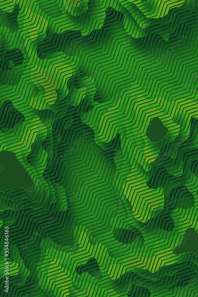 Aufkleber 3d render papercut multi-layer background. Abstract colored design illustration