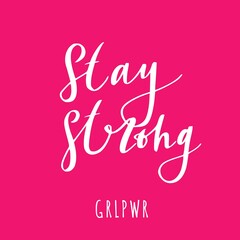 Girl power femenist vector handwritten calligraphy quote, lettering