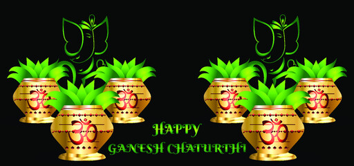 Obraz na płótnie Canvas Happy Ganesh Chaturthi Banner Design For Celebrate Hinduism Day