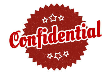 confidential sign. confidential round vintage retro label. confidential