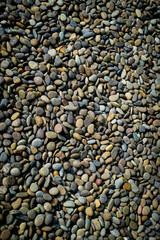 The gravels background, there are a lot of gravels that different shape and colors on the floor. texture background