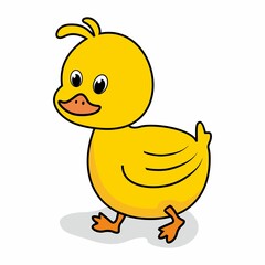 Baby Duck Cartoon Cute Isolated