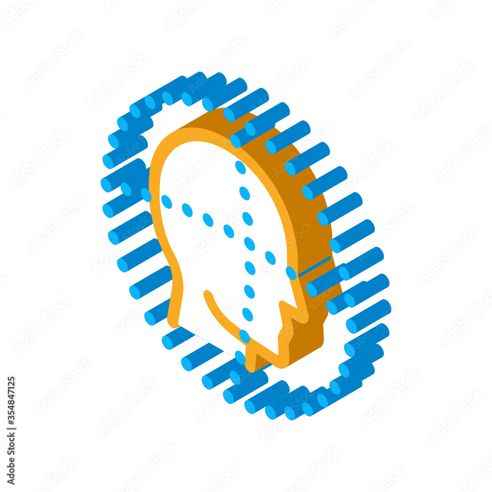 Poster scan head authentication icon vector. isometric scan head authentication sign. color isolated symbol