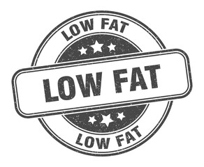 low fat stamp. low fat round grunge sign. label