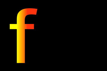 Obraz premium Lowercase letter f vector image