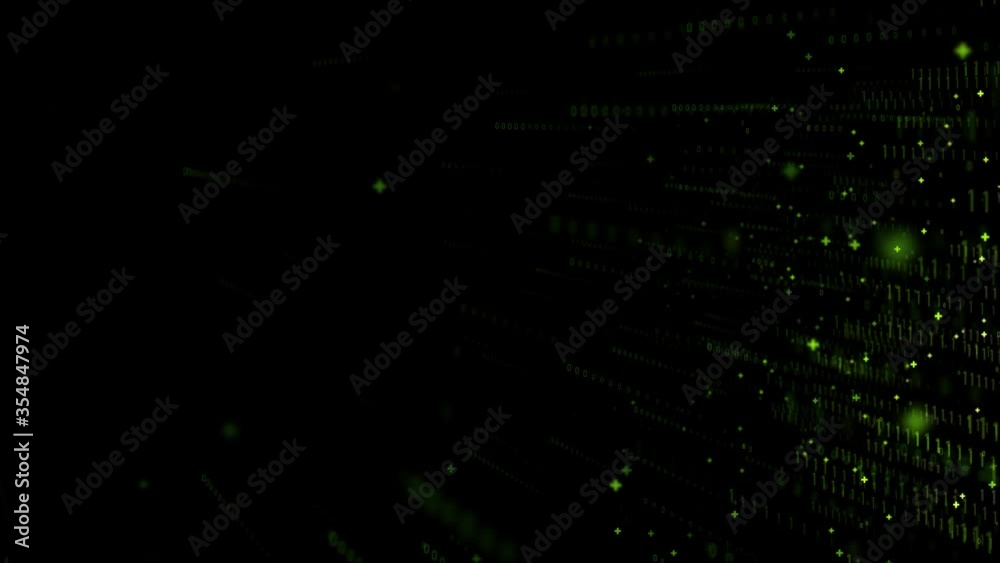 Wall mural green futuristic stream. digital data flow. creative abstract background. dynamic pattern with power