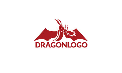 Dragon Logo with hed dragon can for company logo, branding, dragon mascot logo, with red colour and Vector EPS10