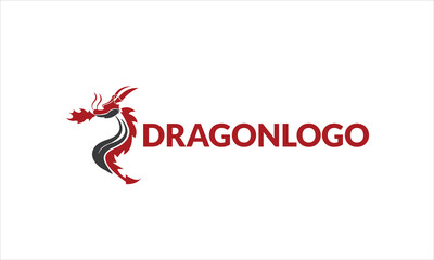 Dragon Logo with hed dragon can for company logo, branding, dragon mascot logo, with red colour and Vector EPS10