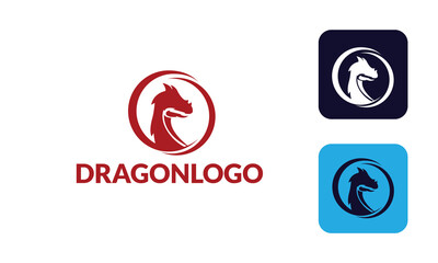 Dragon Logo with hed dragon can for company logo, branding, dragon mascot logo, with red colour and Vector EPS10