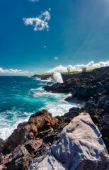 Le Souffleur, natural maritime geyser from West coast of Reunion Island - touristic area