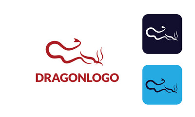 Dragon Logo with hed dragon can for company logo, branding, dragon mascot logo, with red colour and Vector EPS10