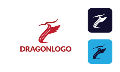 Dragon Logo with hed dragon can for company logo, branding, dragon mascot logo, with red colour and Vector EPS10