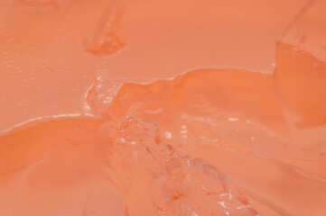 Orange jelly close-up. Macro photography