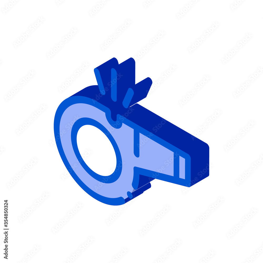 Sticker Whistle Arbitrator Tool Icon Vector. Isometric Whistle Arbitrator Tool sign. color isolated symbol illustration