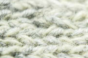 Large-knitted sheep wool close-up. Macro photography