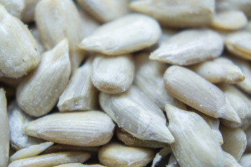 Peeled Sunflower Seeds. Closeup