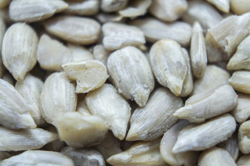 Peeled Sunflower Seeds. Closeup