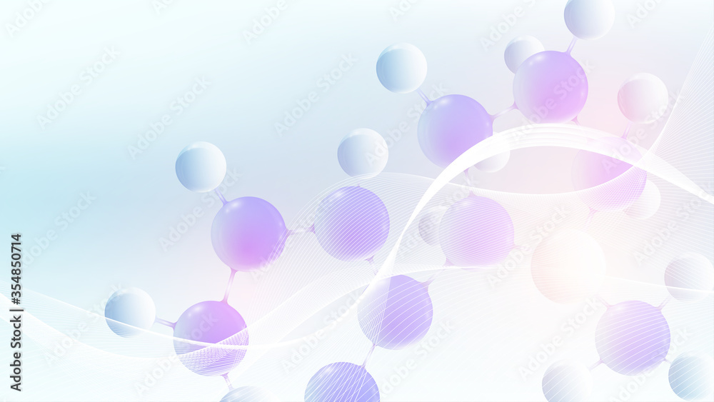 Aufkleber Molecular 3d vector structure molecule or atom. Scientific vector illustration for Science or Medical background. Molecular innovation model. Abstract biotechnological background chemistry research.
