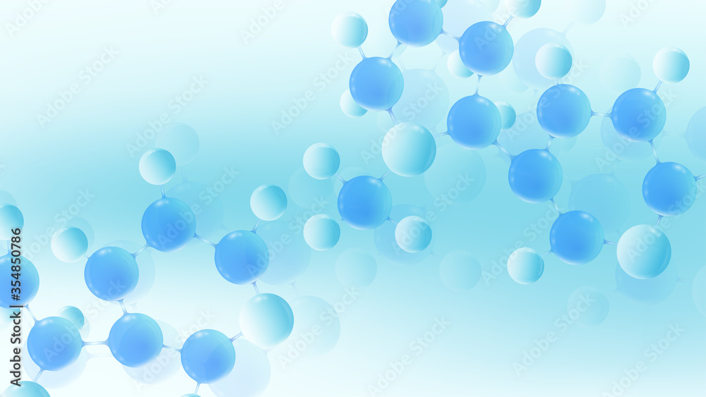 Poster molecular 3d vector structure molecule or atom. scientific vector illustration for science or medica