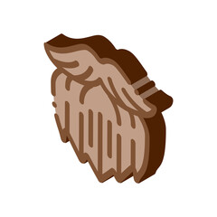 Human Brutal Bushy Beard Icon Vector. Isometric Human Brutal Bushy Beard sign. color isolated symbol illustration