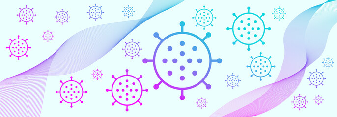Illustration of virus on light blue background