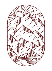 mountain view line iIllustration