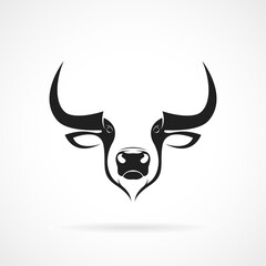 Vector of a bull head design on white background. Wild Animals. Easy editable layered vector illustration.