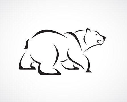 Vector of a bear design on white background. Wild Animals. Easy editable layered vector illustration.
