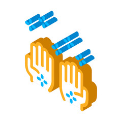 Cleaned Health Hands Icon Vector. Isometric Cleaned Health Hands sign. color isolated symbol illustration